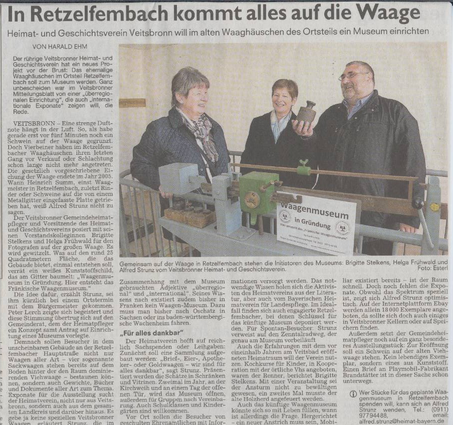 Bericht Dorfwaage Retzelfembach